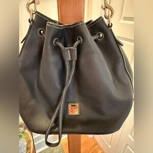 Dooney & Bourke Sorrento Drawstring Bag Purse Bucket Style - Black